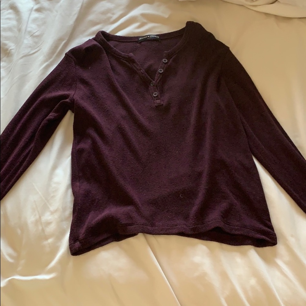 Brandy Melville Burgundy Long Sleeve Top